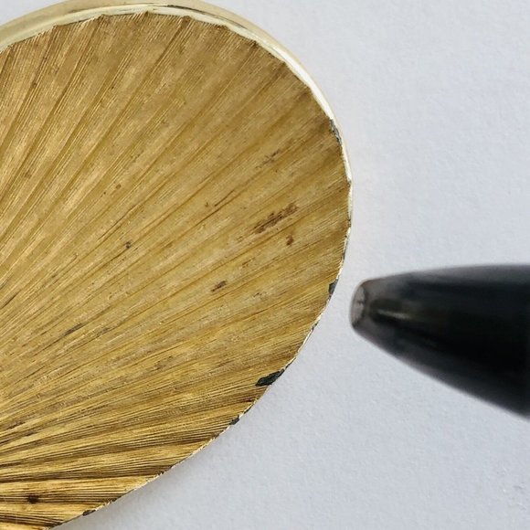 Vintage Marcel Boucher Signed Numbered Feather Eye of Peacock Gold Tone Brooch - Picture 8 of 9